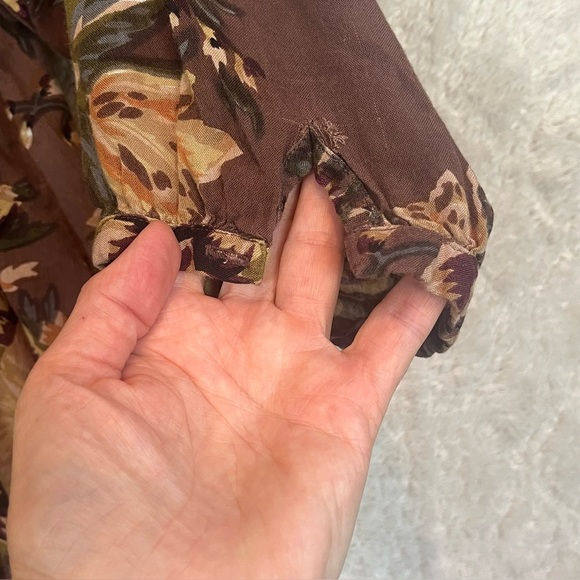 World Market Autumn Muted Colors Floral Blouse Sz M - Picture 8 of 15